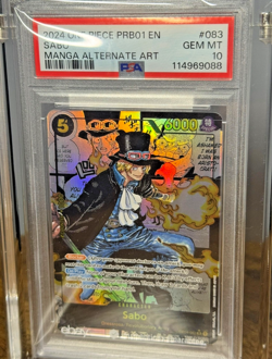 2024 ONE PIECE PRB01 OP04-083 SABO MANGA ALT ART English PSA 10 GEM MINT - Image 3