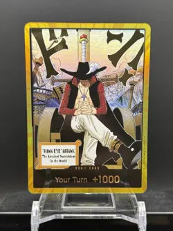 DON!! Card Gold Frame Mihawk OP14 ONE PIECE Seven Warlords of the Azure Ocean NM - Image 1