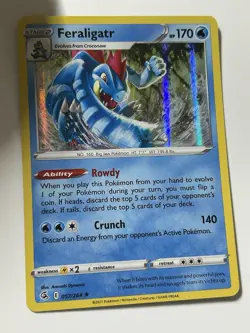 Pokemon Feraligatr TCG 057/264 Fusion Strike Rare Holo Card NM - Image 1