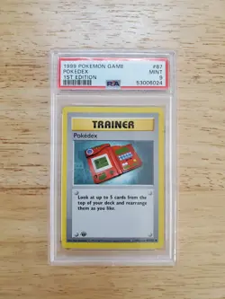 Pokemon PSA 9 MINT 1999 Pokedex 1st Edition Base Set Shadowless Card - Image 1