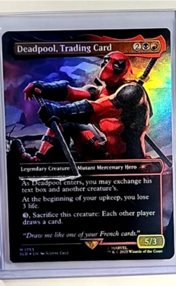 2025 MTG Magic The Gathering Secret Lair Borderless Foil Deadpool Trading Card - Image 1