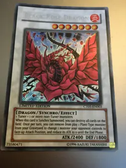 YU GI OH SHINY CARD BLACK ROSE DRAGON - Image 1