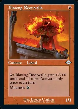 MTG BLAZING ROOTWALLA FOIL EXC - LUCERTOLA FIAMMEGGIANTE - MH2 RETRO EN - MAGIC - Image 1