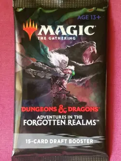 Magic The Gathering D&D ADVENTURES IN FORGOTTEN REALMS DRAFT Booster Pack MTG - Image 1