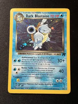 Pokemon TCG Dark Blastoise Holo Rare Team Rocket 3/82 - Image 1
