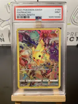Pokemon Pikachu 160/159 Full Art Secret Rare Crown Zenith 2023 PSA 9 NM - Image 1