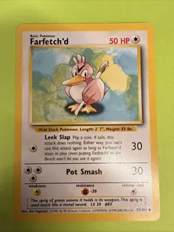 Farfetch'd Pokemon • Uncommon • 27 Base Set (Unlimited) - Image 1