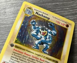 Pokemon TCG Machamp 1st Edition Shadowless Base Set Holo 8/102 - Image 3
