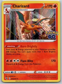 Charizard 010/078 Pokemon GO NM - Image 1