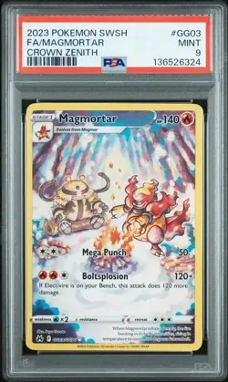 2023 Pokemon SWSH Crown Zenith Magmortar Galarian Gallery #GG03/GG70 PSA 9 - Image 1
