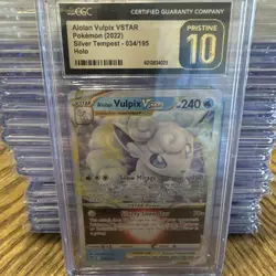Pokemon TCG Alolan Vulpix VSTAR Silver Tempest 034/195 Holo Ultra Rare CGC 9.5 - Image 1