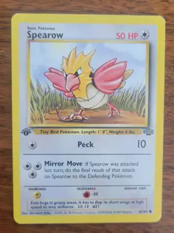 Pokemon First Edition TCG Spearow Jungle 62/64 Regular 1999-2000 - Image 1