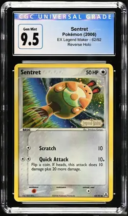 CGC Blue 9.5 (10) Gem Mint Pokemon Ex Legend Maker Sentret Rev Holo 62/92 SWIRL - Image 2