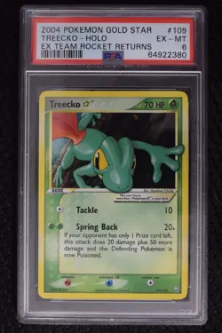 TREECKO 2004 Pokemon #109/109 PSA 6 EX-MINT Team Rocket Returns GOLD STAR Graded - Image 1