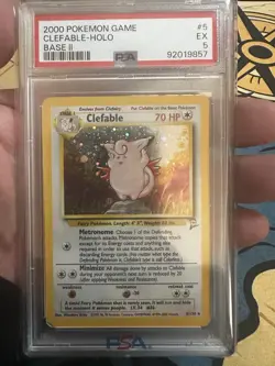 2000 Pokemon Game Base II Holo Rare #5 Clefable PSA 5 - EX Graded - Image 1