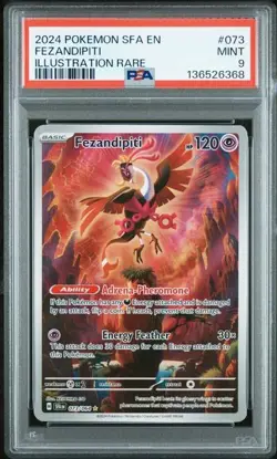 2024 POKEMON SFA EN-SHROUDED FABLE ILLUSTRATION RARE #073 FEZANDIPITI PSA 9 - Image 1