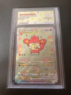 Pokemon TCG Simisear VStar GG37/GG70 Crown Zenith Special Art Ace 10 - Image 1