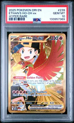 Ethan's Ho-Oh EX 239/182 GOLD Destined Rivals PSA 10 POKEMON TCG - Image 1