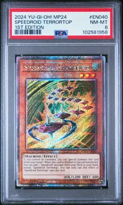 2024 YU-GI-OH! MP24-25TH ANV TIN: DUELING MIRRORS SPEEDROID TERRORTOP PSA 8 - Image 1