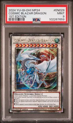2024 YU-GI-OH! MP24-25TH ANV TIN: DUELING MIRRORS COSMIC BLAZAR DRAGON PSA 9 - Image 1
