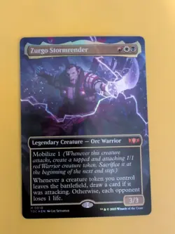 Zurgo Stormrender. Mythic TDC orc warrior FOIL Magic the Gathering Card. - Image 1