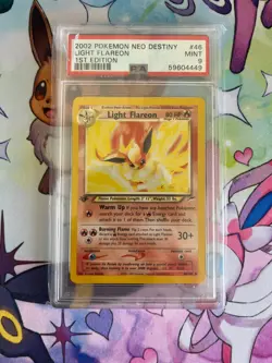 PSA 9 Light Flareon 46/105 Uncommon Neo Destiny 2002 1st Edition Pokemon Card - Image 1