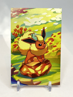 Flareon Prismatic Evolutions Mini Tin, Art card, and Coin Only - Image 3