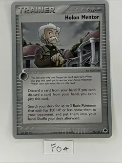Pokemon 2007 World Championships Holon Mentor 75/101 Card Tom Roos - Image 1