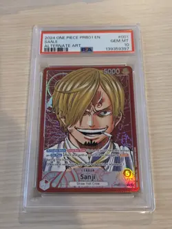 Sanji PRB01-001 Leader English Alt Art One Piece Card Game PSA 10 - Image 2