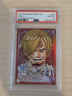 Sanji PRB01-001 Leader English Alt Art One Piece Card Game PSA 10 - Image 3