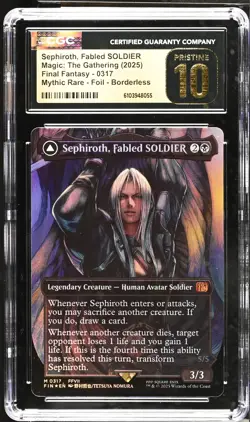 SEPHIROTH, FABLED SOLDIER Final Fantasy Borderless Foil CGC Pristine 10 MTG - Image 1