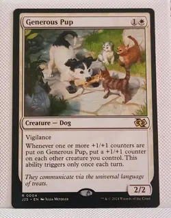 MTG Generous Pup Regular 0004 Foundations Jumpstart Near Mint - Image 1