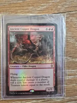 MTG Magic the Gathering FOIL Mint Ancient Copper Dragon CLB! - Image 1