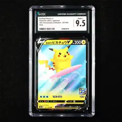 CGC 9.5 MINT+ 2021 Pokemon JPN Surfing Pikachu V 021/028 RR - Image 1
