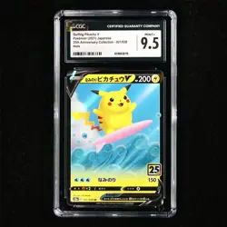CGC 9.5 MINT+ 2021 Pokemon JPN Surfing Pikachu V 021/028 RR - Image 2