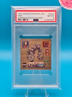 PSA 8 - 1999 AMADA POKEMON JAPANESE SUPER DX GOLD STICKERS D164 ONIX - Image 1