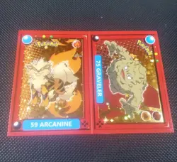 Pokemon Pokedex Arcanine & Graveler Flash Edition Gold Star Holo Sticker - Image 1