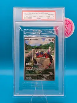 PSA 8 - 2023 POKEMON BLACK STAR PROMO CELLO PACK SCARLET & VIOLET ETB - KORAIDON - Image 1