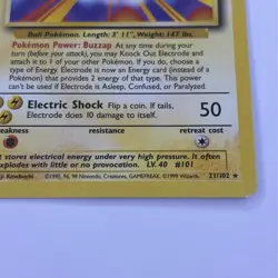 Pokemon TCG - ELECTRODE - 21/102 - RARE - BASE SET (1999) WOTC - LP - Image 2