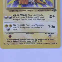 Jolteon 20/64 Pokemon Base Set Jungle Rare non holo WOTC LP - Image 3