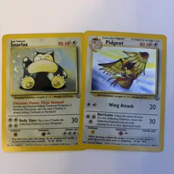 Pokemon Snorlax 11/64 and Pidgeot 8/64 Holo Rare Jungle Set 1999 WOTC MP!!! - Image 1