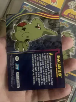 2001 Topps Pokemon TV Animation Edition Johto Series 1 Larvitar #246 - Image 2