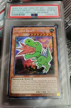 Yugioh Doodle Beast - Tyranno BLCR-EN033 Secret Rare PSA 10 - Image 1