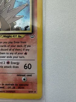 Entei Holo Rare 6/64 Neo Revelation 2001 WOTC Vintage Pokemon Card-See pictures - Image 3