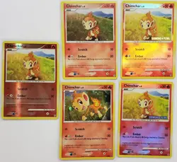 Chimchar Lot of 5 Cards Holo and Reverse Holo 76/130 and DP02 - Image 1