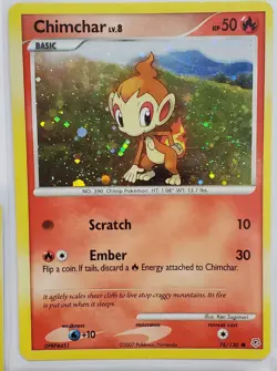 Chimchar Lot of 5 Cards Holo and Reverse Holo 76/130 and DP02 - Image 3