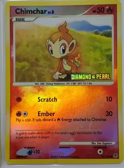 Chimchar Lot of 5 Cards Holo and Reverse Holo 76/130 and DP02 - Image 5