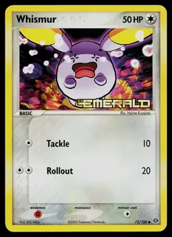 Pokemon Card - Whismur Emerald 73/106 Common Reverse Holo Stamped - Image 1