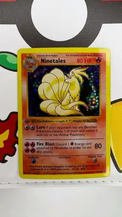 Ninetales 1st Edition Shadowless - English Pokemon Base Set 1999 - Holo Artcard - Image 1