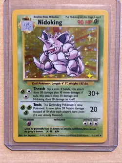 Pokemon TCG Nidoking Base Set Holo Unlimited Rare Card 11/102 - Image 1